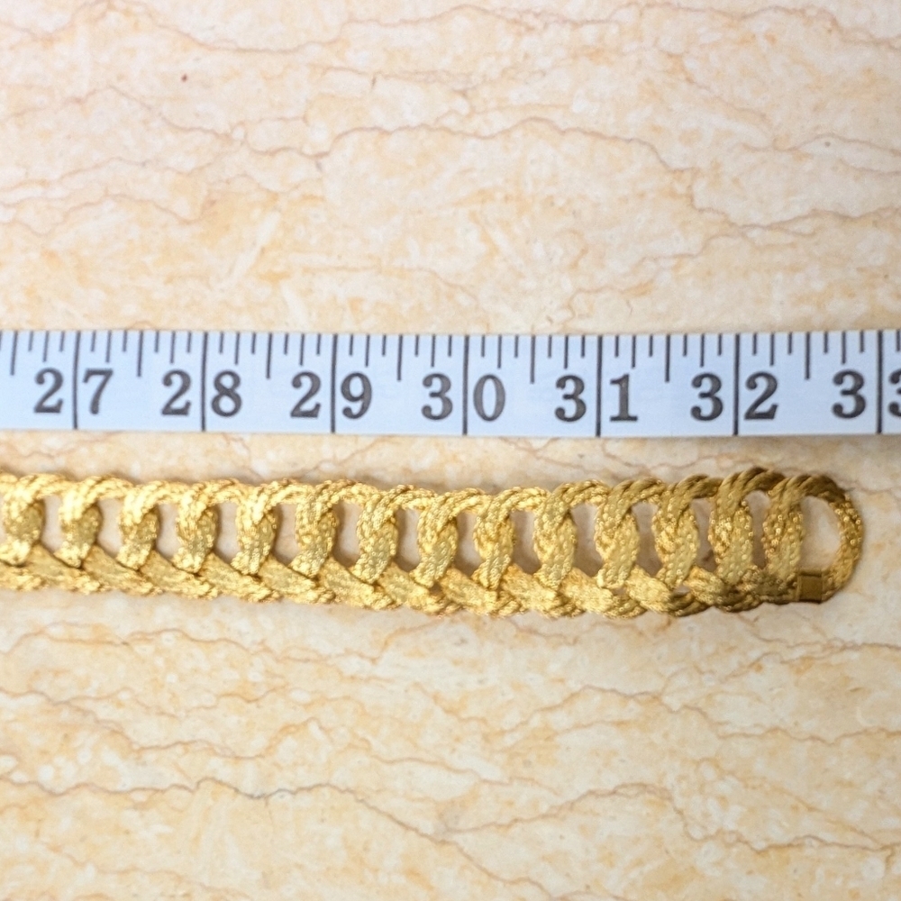 Vintage Grecian 18k Gold Plated Woven Wire Handmade Belt & Buckle - Picture 11 of 12